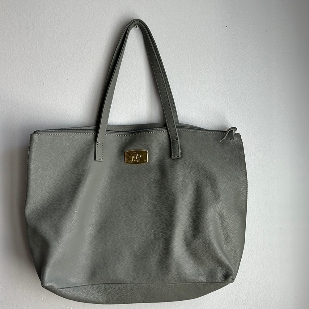 Grey leather Tote Joy Mangano